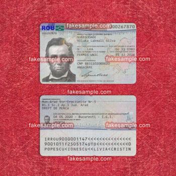 Malaysia Residence Card Fake Template