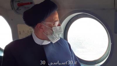 بازدید هوایی رئیس جمهور از نقاط مرزی با عراق و پایانه مرزی پرویز خان